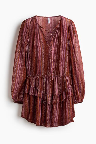 Flounce-trimmed dress