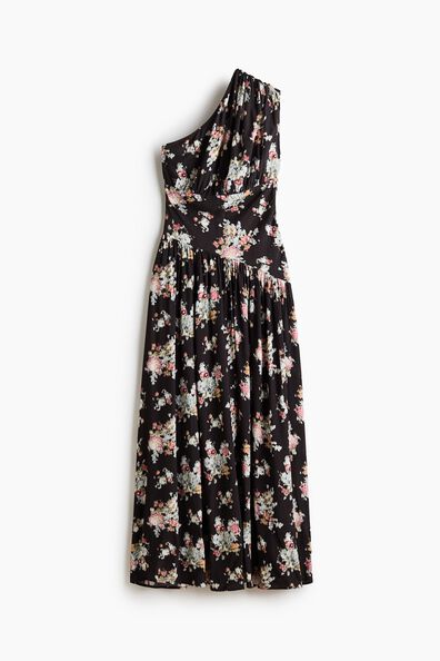 Draped one-shoulder dress