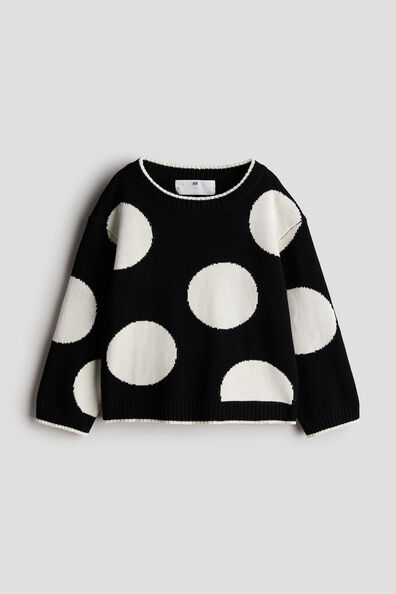 Jacquard-knit cotton jumper