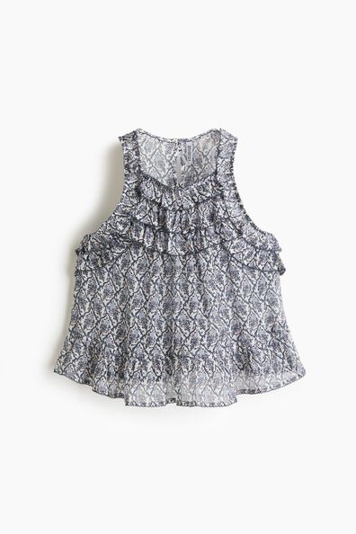 Frill-trimmed top
