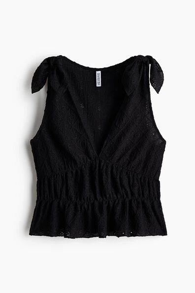 Pointelle jersey top
