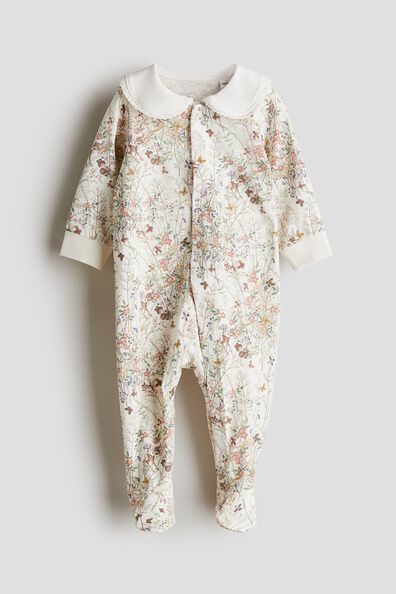 Patterned cotton sleepsuit