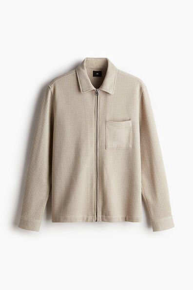 Regular Fit Waffled shacket