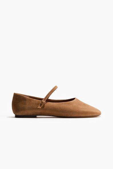 Suede Mary Jane ballet flats
