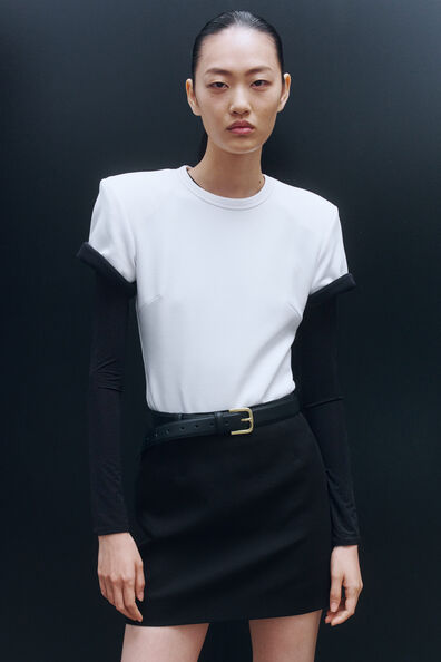 Wool mini skirt