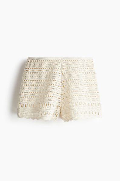 Crochet-look mini shorts