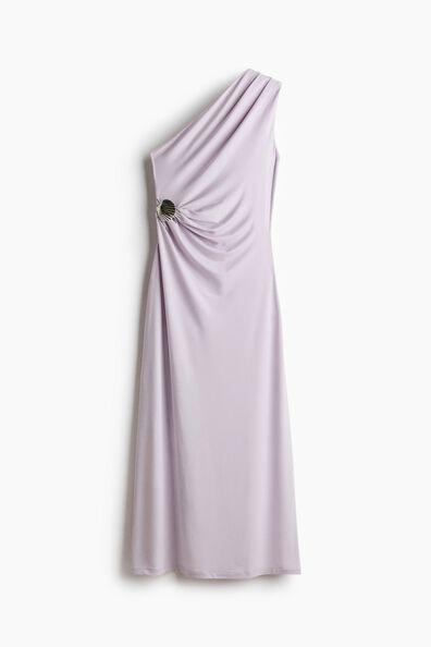 Draped one-shoulder dress