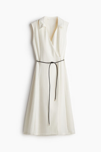 Tie-belt wrap dress