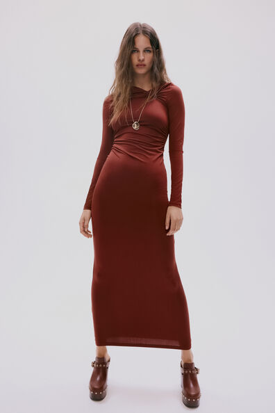 Ribbed jersey midi dress