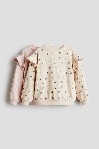 2-pack frill-trimmed sweatshirts