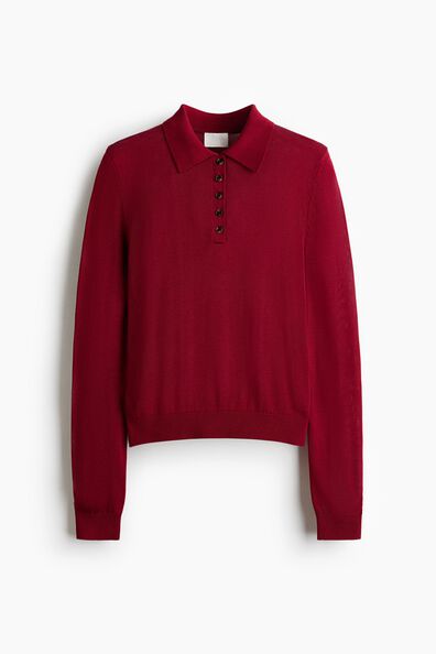 Fine-knit polo shirt