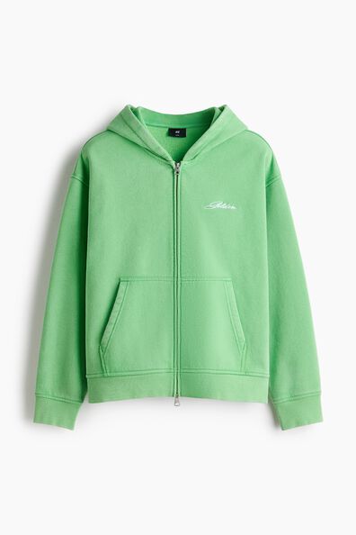 Loose Fit Boxy zip-through hoodie