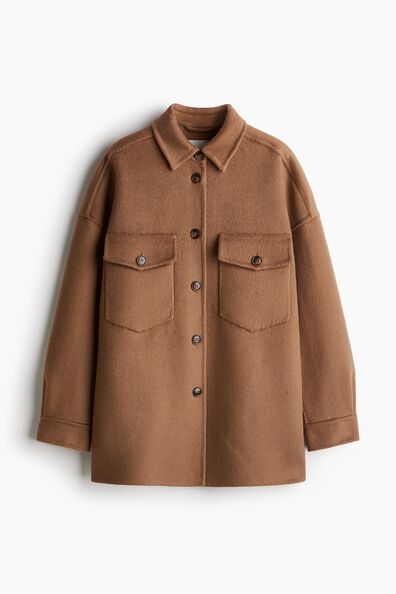 Handmade wool-blend shacket