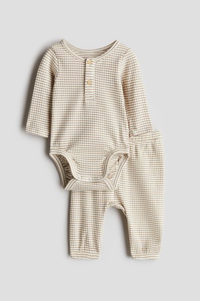 2-piece Henley bodysuit and trousers set