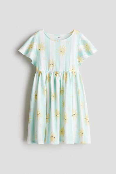 Flutter-sleeved cotton dress