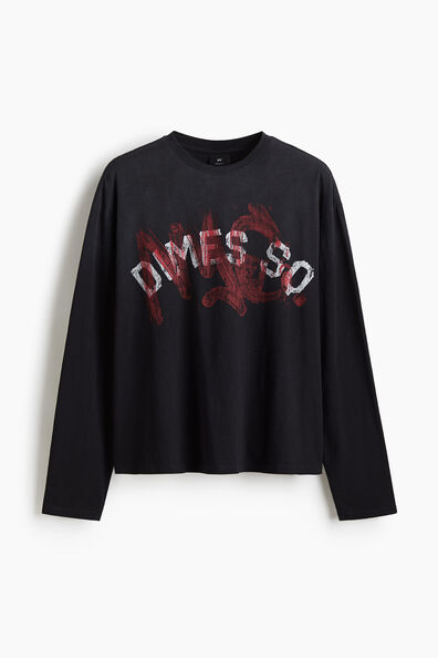 Oversized Fit Long-sleeved jersey top