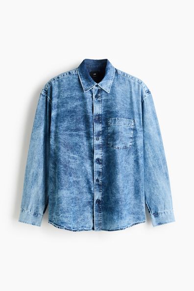 Relaxed Fit Washed denim shirt