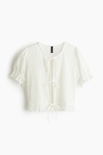 Pointelle-knit top