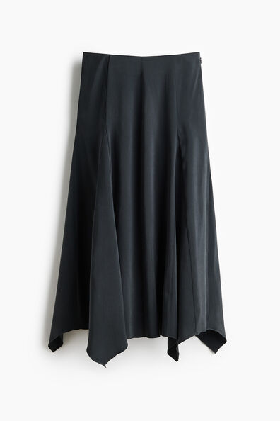 Pleat-detail midi skirt