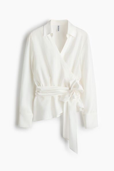 Viscose-blend wrap shirt