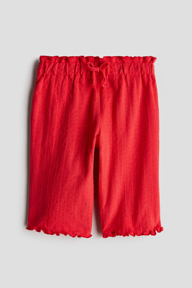 Textured cotton trousers