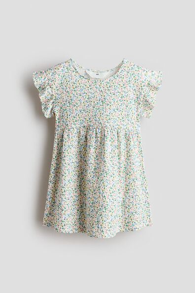 Flutter-sleeved cotton dress