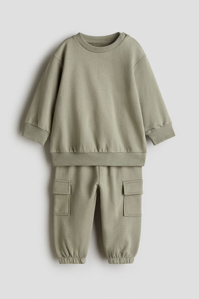 2-piece brushed-inside sweatshirt set