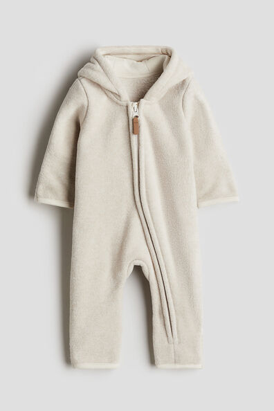 Hooded fleece all-in-one suit
