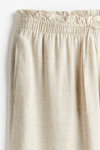 Linen-blend pull-on trousers