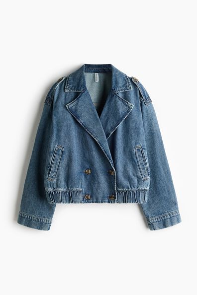Double-breasted denim jacket