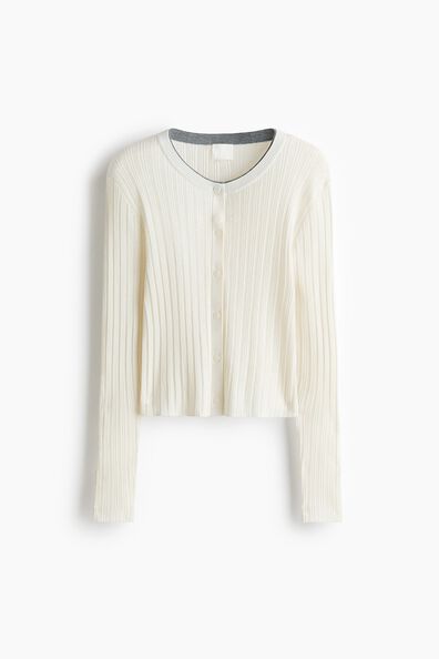 Rib-knit cardigan