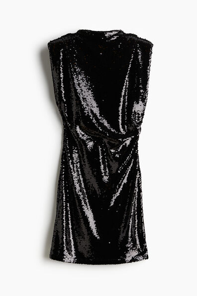 Sequined shoulder-pad dress