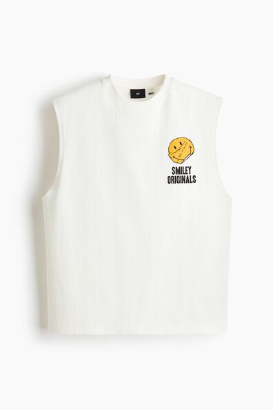 Loose Fit  Printed cotton vest top