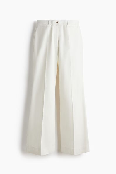 Flared twill trousers