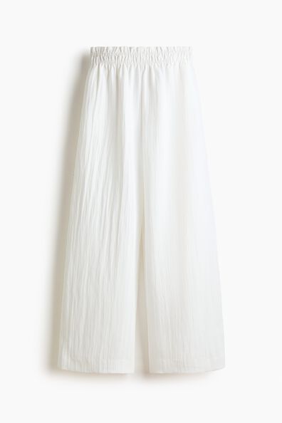 Wide frill-trimmed trousers