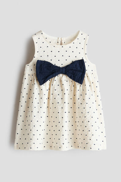 Bow-detail cotton dress