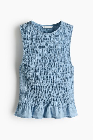 Smocked crinkled top