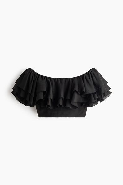 Flounced off-the-shoulder top