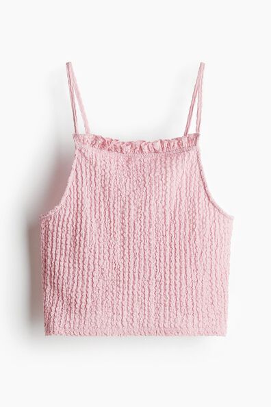 Textured jersey strappy top