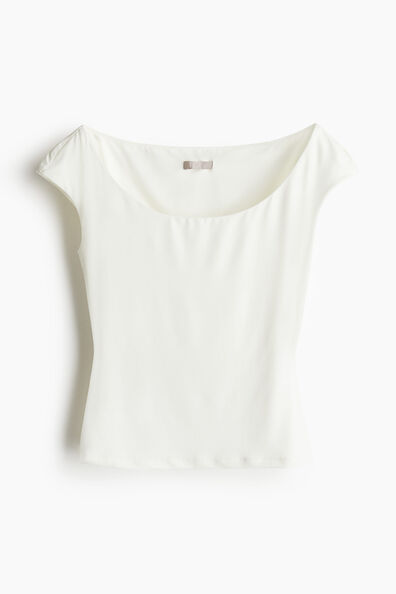 Ballerina-neckline top