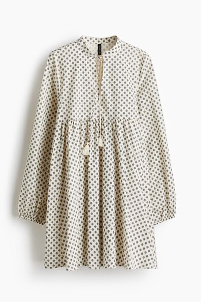 Tie-detail cotton dress