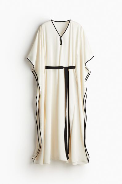 Tie-belt kaftan dress