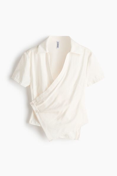 Short-sleeved wrap shirt