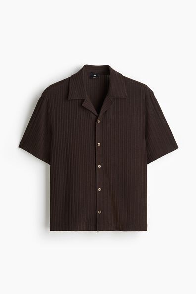 Loose Fit Rib-knit resort shirt