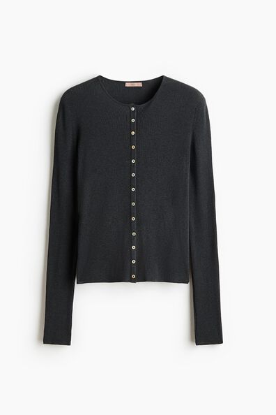 Rib-knit cardigan