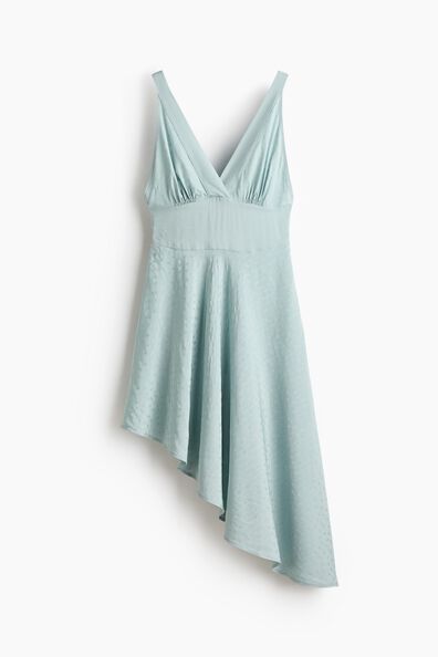 Asymmetric jacquard-weave dress