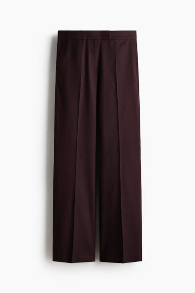 Linen-blend tailored trousers