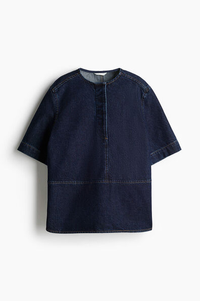 Popover denim top