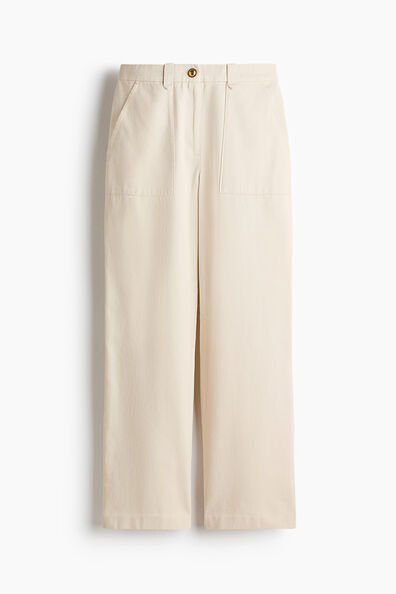 Straight twill trousers