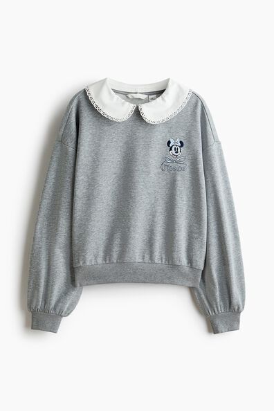 Collared embroidered sweatshirt